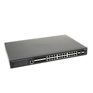 Коммутатор с PoE/ SW-32G4X-3L Управляемый L3 PoE коммутатор Gigabit Ethernet на 16xGE RJ-45 c PoE + 8xGE Combo (RJ-45 + SFP) + 4x10G SFP+ Uplink.