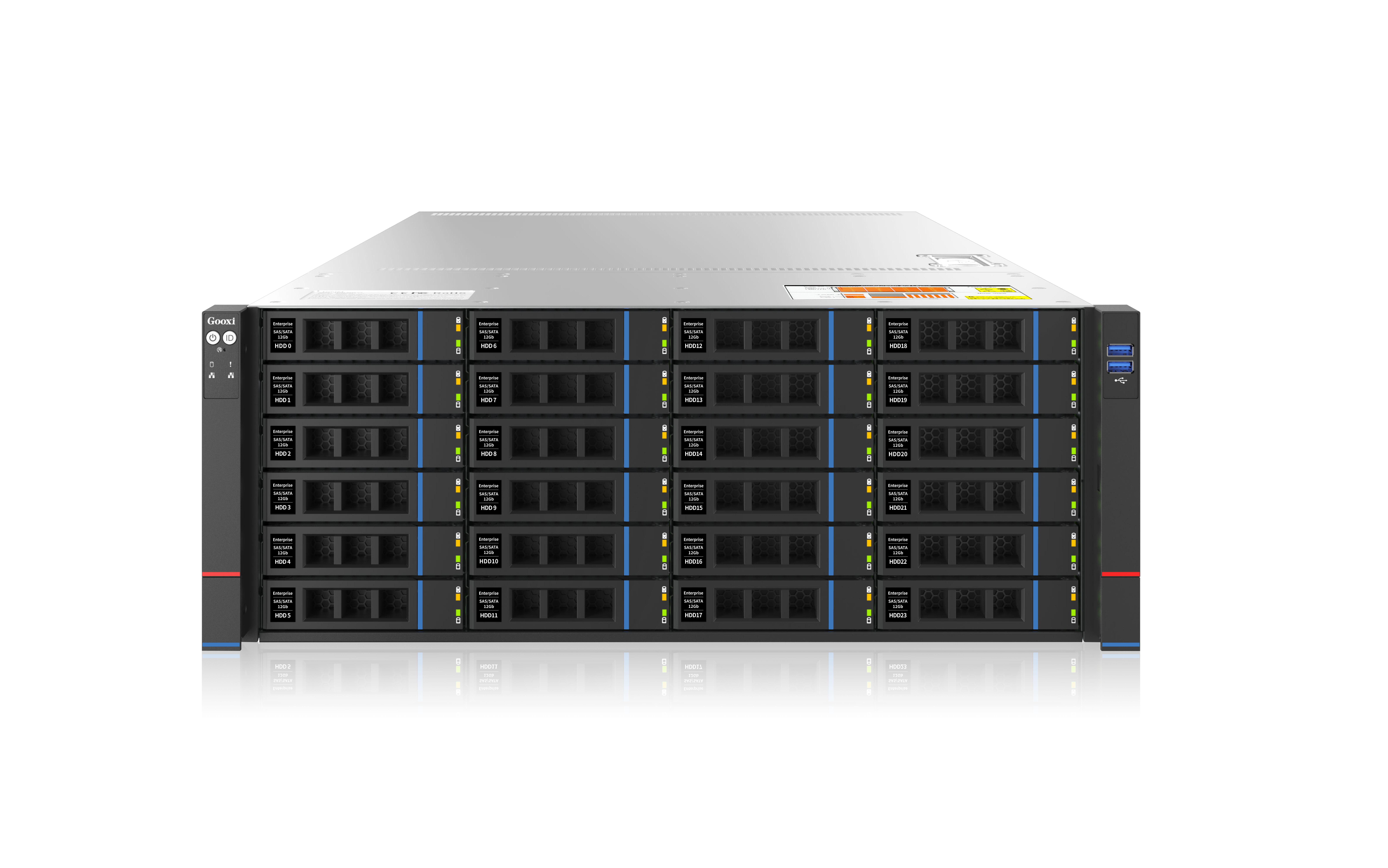 Серверная платформа/ Gooxi SR401-D36RE-G2 4u 36 bay platform with Expander backplane, based on AMD 9004; 2x 2.5" rear SAS/SATA; 2x 2.5" rear NVMe; 2xPCIe 4.0x16; 4xPCIe 4.0x8; 2x1300W psu RAIL kits; EU power cables