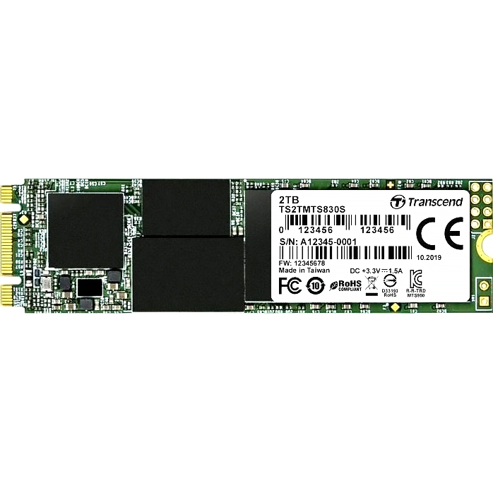 Твердотельный накопитель/ Transcend SSD 830S, 2048GB, M.2(22x80mm), SATA3, 3D TLC, R/W 560/520MB/s, IOPs 90 000/85 000, DRAM buffer 1024MB, TBW 1120, DWPD 0.3 (12 мес.)
