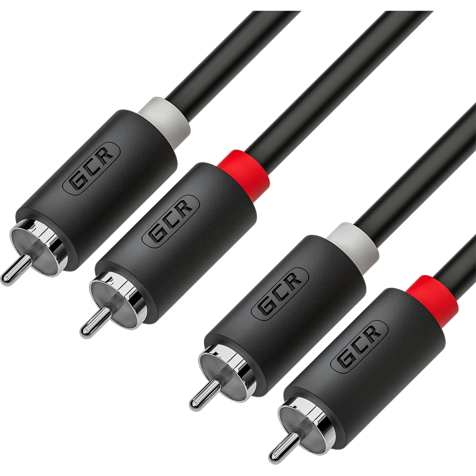 GCR PRO Кабель 3.0m аудио 2 х RCA / 2 х RCA, черный