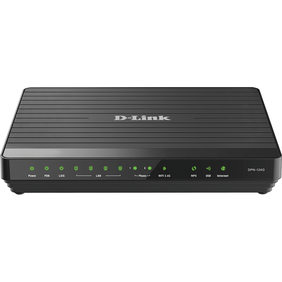 D-Link DPN-124G/2S1U/A1A Беспроводной абонентский голосовой шлюз GPON ONT с 1 GPON-портом, 4 портами 10/100/1000Base-T, 2 FXS-портами и 1 USB-портом