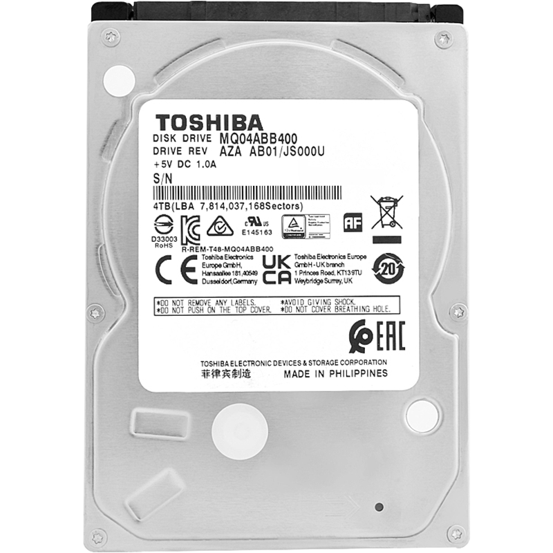 Жесткий диск/ HDD Toshiba SATA 4TB 2.5" 6.0 Gbit/s 15mm 5400 rpm 128Mb 1 year warranty (replacement ST4000LM024)