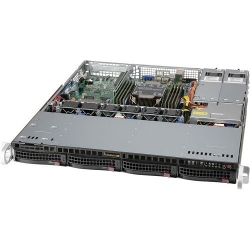 Supermicro SYS-510P-MR LGA-4189, TDP 270W, Intel C621A, 8xDDR4, 4x 3.5" NVMe/SATA drive bays (4x 3.5" NVMe hybrid), SATA3 (6Gbps), 1xPCI-E 4.0 x16 FHFL, 2x1GbE LAN, 1xRJ45 IPMI, 5xUSB 3.2, 6xUSB 2.0,