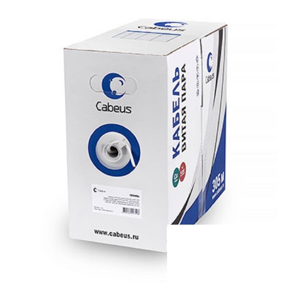 Cabeus UTP-4P-Cat.5e-SOLID-LSLTx-GY Витая пара UTP (U/UTP), категория 5e, 4 пары (24 AWG), одножильный, нг(А)-LSLTx, серый (305 м)