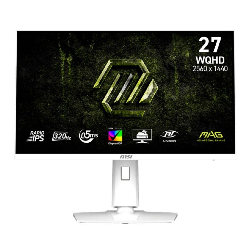 MSI MAG 27" 274QRFW X32 White {IPS 2560x1440 320hz 0.5ms 300cd 2xHDMI DisplayPort Tilt HAS Pivot Internal}