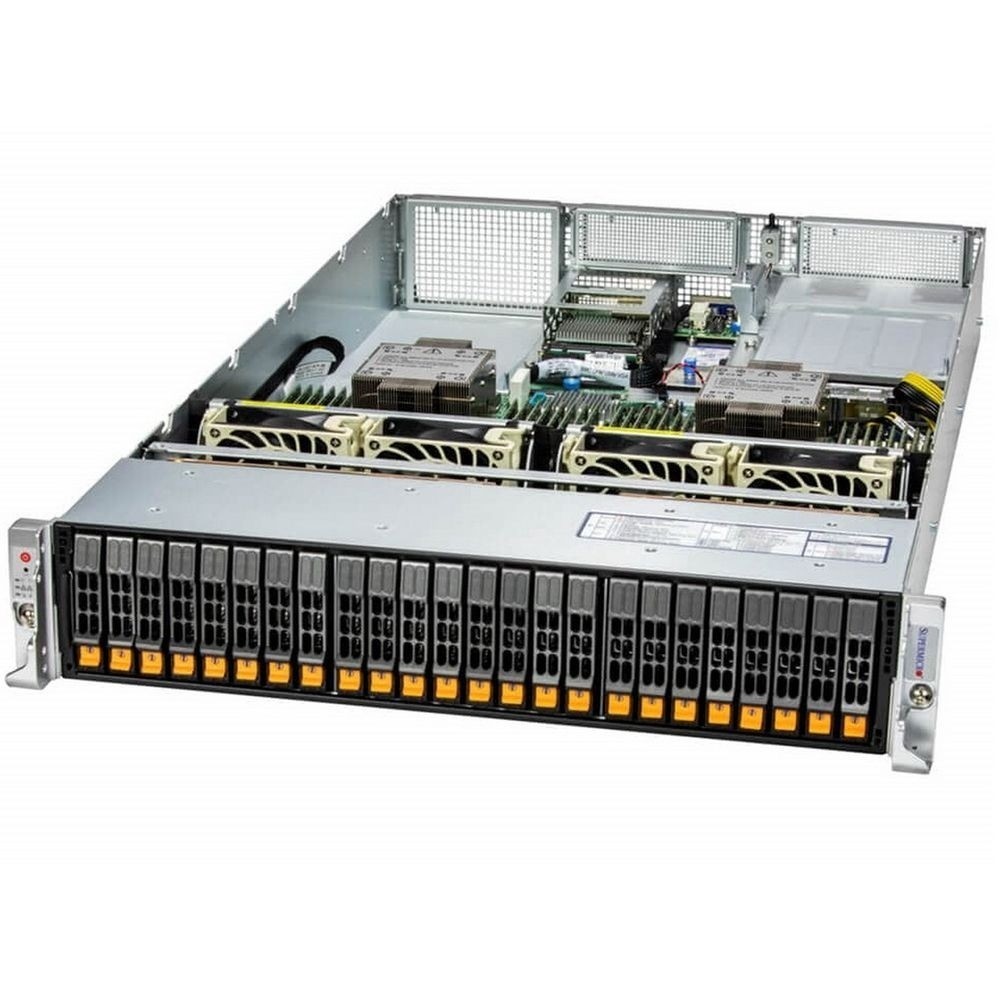 Supermicro SYS-221H-TN24R Платформа системного блока 2U Hyper with 24 hot-swap 2.5" NVMe/SAS/SATA bays and 4 PCIe 5.0 x16 slots + up to 2 PCIe 5.0 x16 AIOM slots
