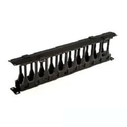 Hyperline CMF-1U-FPL106-MCOV-RAL9005 Кабельный организатор с крышкой, глубина 106 мм, 19", 1U