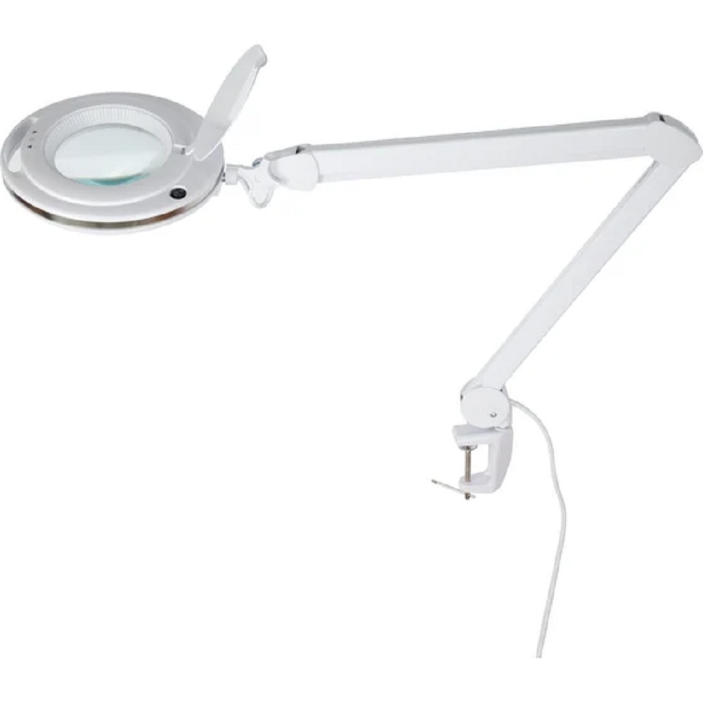 Rexant 31-0531 Лупа на струбцине , круглая, 3D, с подсветкой 60 LED, сенсорный регулятор яркости, белая