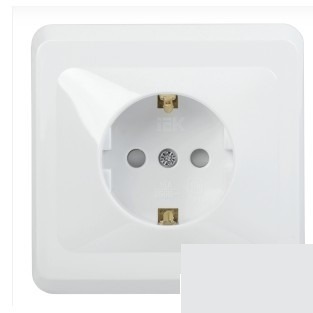 Iek ERV14-K01-16-DM РСш10-3-ВБ Розетка 1местн. c з/к c защ.штор. 16А ВЕГА (белый) IEK