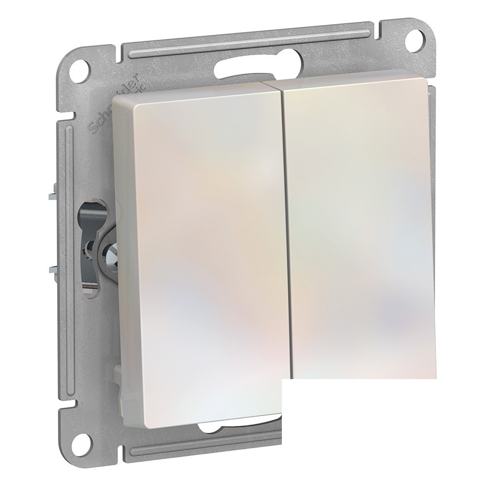 Systeme electric ATN000451 ATLASDESIGN 2-клавишный ВЫКЛЮЧАТЕЛЬ, сх.5, 10АХ, механизм, ЖЕМЧУГ