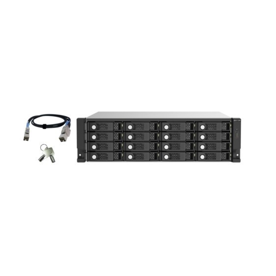 QNAP TL-R1620Sep-RP SAS-модуль расширения, 16 отсеков 3,5"/2,5" SAS/SATA 12/6 Гбит/с, стоечное исполнение, 2 блока питания.