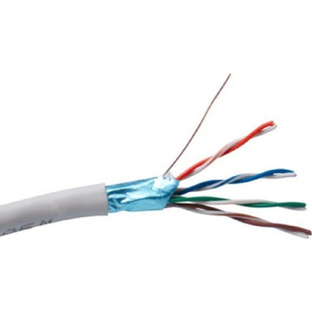 Exegate EX190970RUS Кабель FTP 4 пары кат.5e Exegate CCA, 24AWG, экран, 305м pullbox, серый