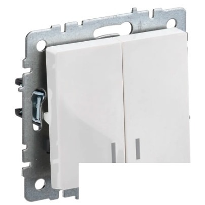 IEK BR-V20-1-10-K01 BRITE Выключ. 2-кл. с инд. 10А ВС10-2-1-БрБ бел.