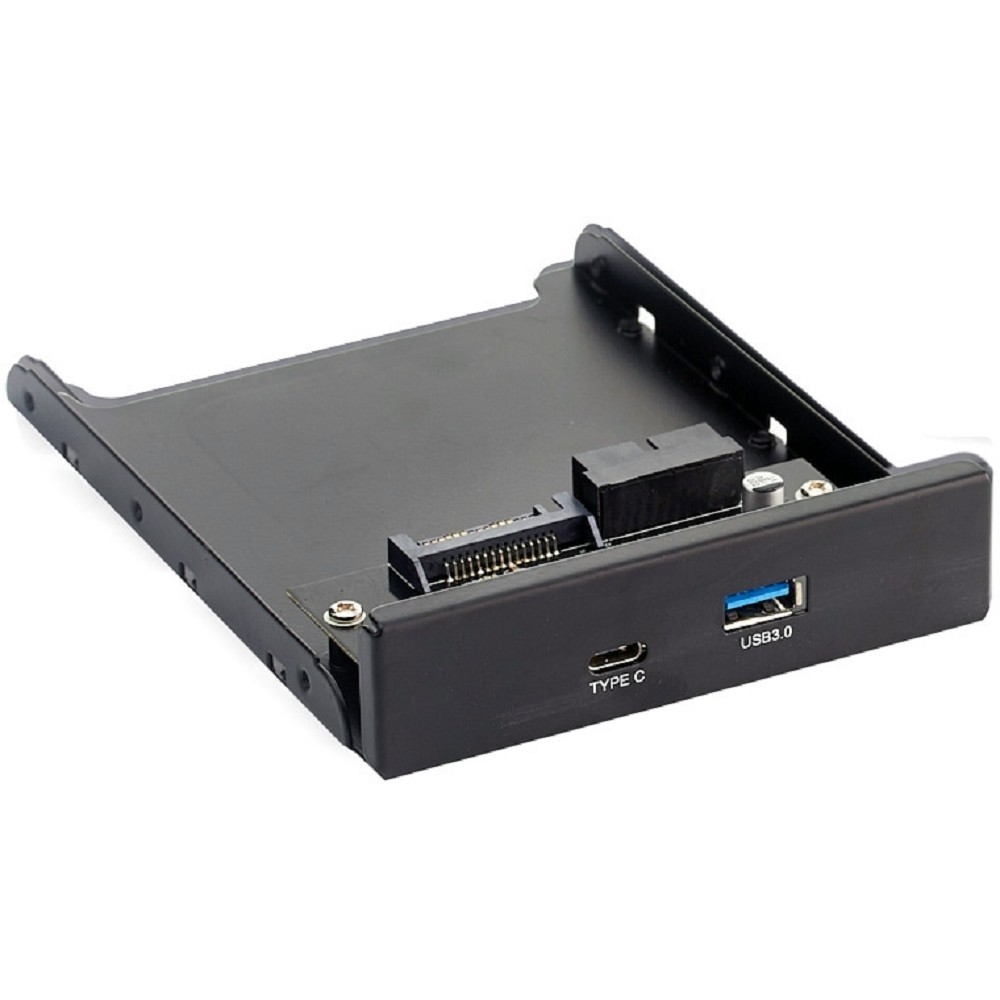 Exegate EX280447RUS Планка USB на переднюю панель Exegate U3H-617, 3,5", 1*USB3.0+1*TypeC, черная, подсоед-е к мат. плат