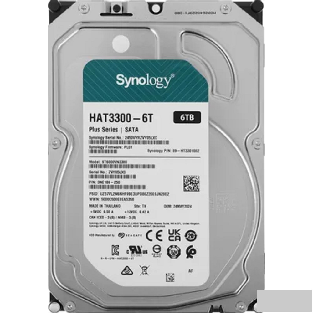 Synology HAT3300-6T HDD SATA 3,5", 6Tb, 5400 rpm, 256Mb, 6 Гбит/с