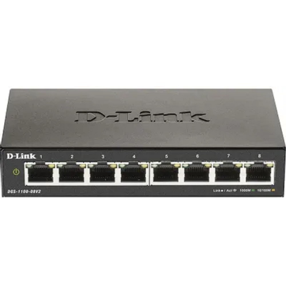 D-Link DGS-1100-08V2/A1A Настраиваемый L2 коммутатор с 8 портами 10/100/1000Base-T