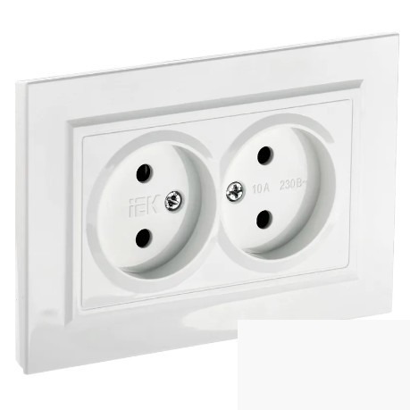 IEK BR-R20-10-K01-F BRITE Роз. 2-я без з/к/ш 10А в сб. РС12-2-БрБ бел.