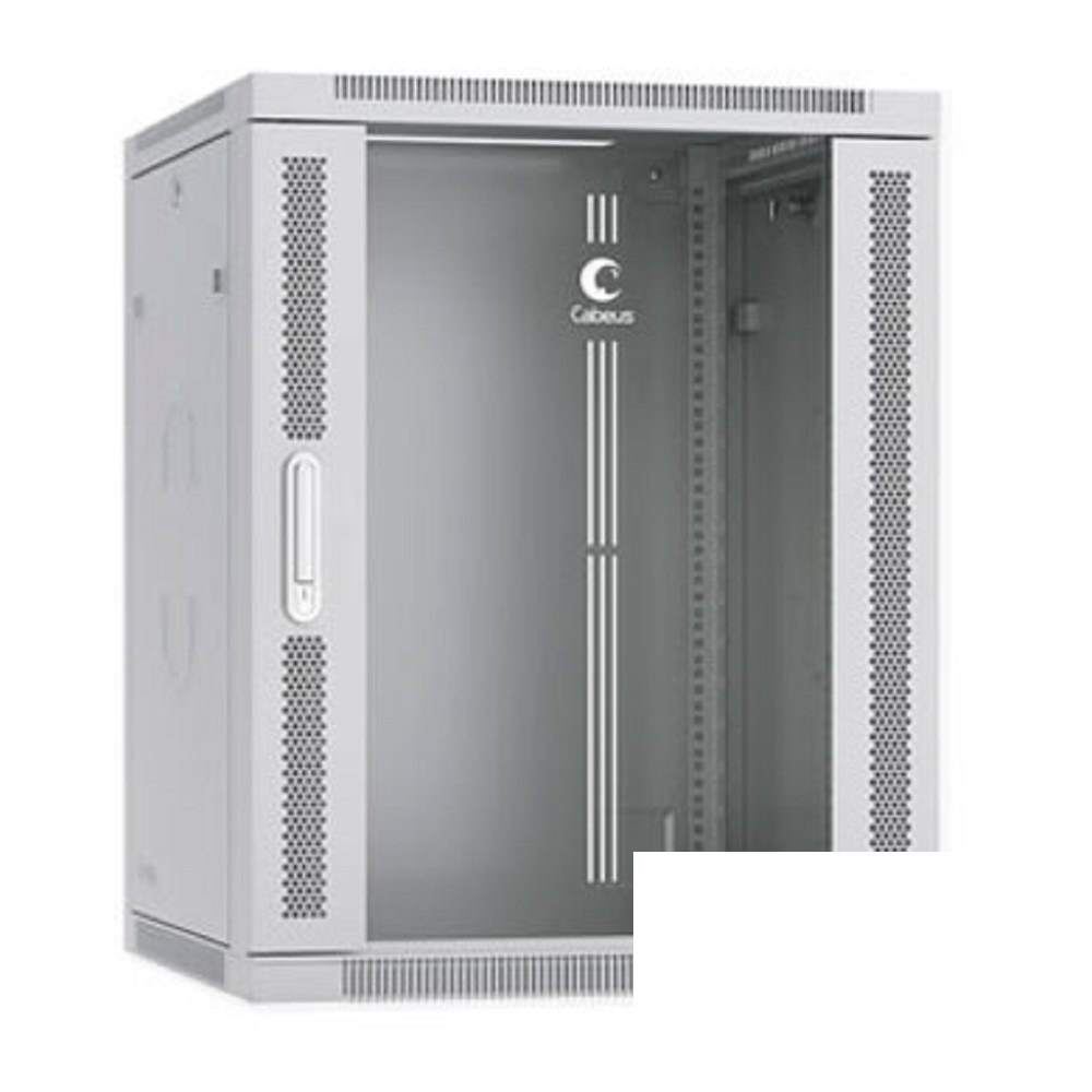 Cabeus SH-05F-15U60/45-R Шкаф телекоммуникационный настенный разобранный 19" 15U 600x450x769mm (ШхГхВ) дверь стекло, цвет серый (RAL 7035)