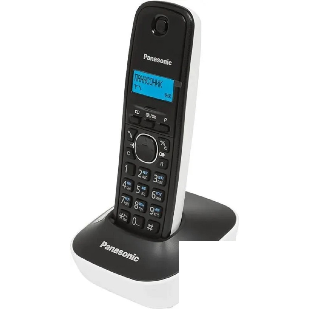 Panasonic KX-TG1611RUW (белый) {АОН, Caller ID,12 мелодий звонка,подсветка дисплея,поиск трубки}