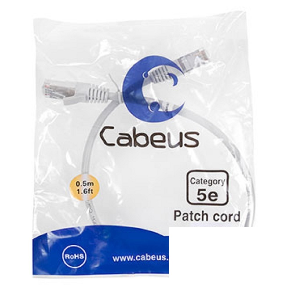 CABEUS PC-FTP-RJ45-CAT.5E-0.5M-LSZH ПАТЧ-КОРД F/UTP, КАТЕГОРИЯ 5Е, 2XRJ45/8P8C, ЭКРАНИРОВАННЫЙ, СЕРЫЙ, LSZH, 0.5М