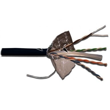 Кабель информационный Lanmaster LAN-6EFTP-OUT кат.6 F/UTP общий экран 4X2X23AWG PE внешний 305м черный