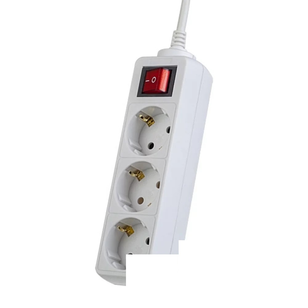 Perfeo Сетевой удлинитель с кнопкой "POWERMATE", PF_A4681 (5,0м, 3 розетки, белый (PF-PM-3/5,0-W))
