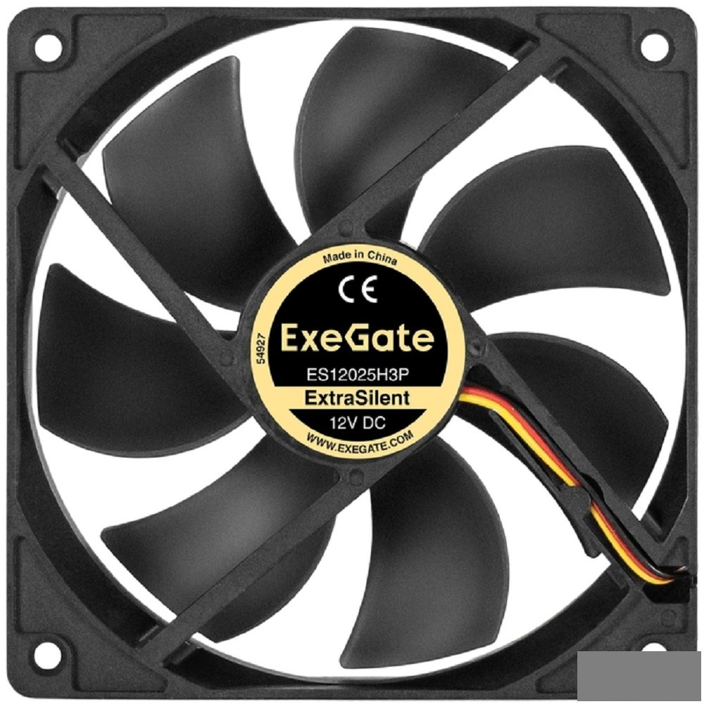 Exegate EX297056RUS Вентилятор 12В DC ExeGate ExtraSilent ES12025H3P (120x120x25 мм, Hydraulic bearing (гидродинамический), 3pin, 1450RPM, 24dBA)