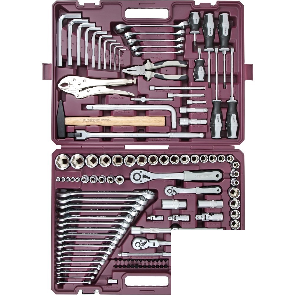 Thorvik TS142 Набор инструмента универсальный 1/4", 3/8" и 1/2"DR, 142 предмета