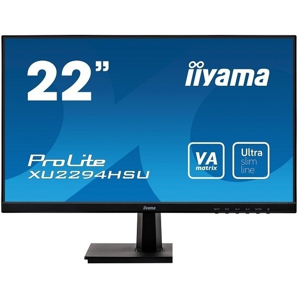 IIYAMA 21.5" XU2294HSU-B1 черный {VA 1920x1080 75Hz 4ms 178/178 250cd 3000:1 8bit(6bit+FRC) D-Sub HDMI1.4 DisplayPort1.2 FlickerFree 2xUSB2.0 2x1W VESA}