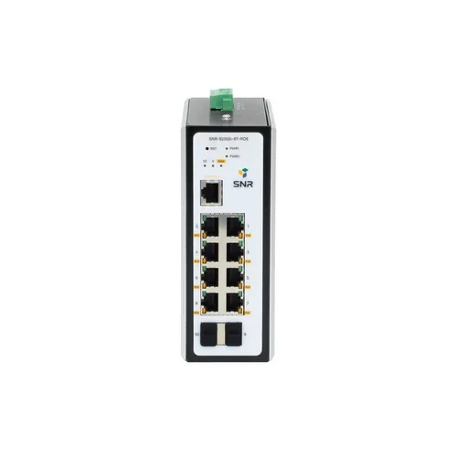 SNR SNR-S215Gi-8T-POE Управляемый промышленный Web Smart PoE коммутатор уровня 2, 8 портов 10/100/1000Base-T, 2 порта 100/1000Base-X (SFP), бюджет PoE 180 Вт, два входа питания RPS 50-57V DC.